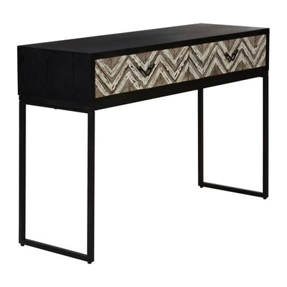 Orphee Wooden Console Table With 2 Drawers In Black