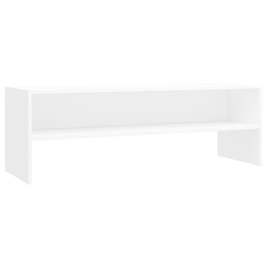 FURCO Orya White Wooden TV Stand with Storage Shelf for Living Room