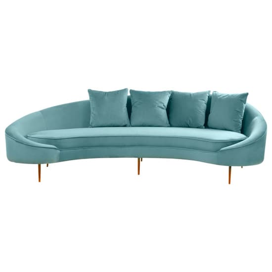 Osmodin Upholstered Velvet 4 Seater Sofa In Light Blue