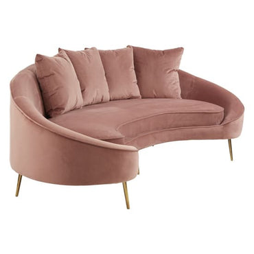 Osmodin Upholstered Velvet 4 Seater Sofa In Salmon Pink