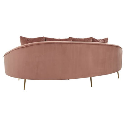 Osmodin Upholstered Velvet 4 Seater Sofa In Salmon Pink