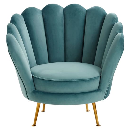 Ovaley Upholstered Velvet Accent Chair In Blue