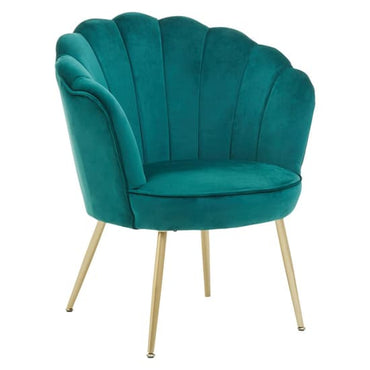 Ovaley Upholstered Velvet Accent Chair In Emerald Green