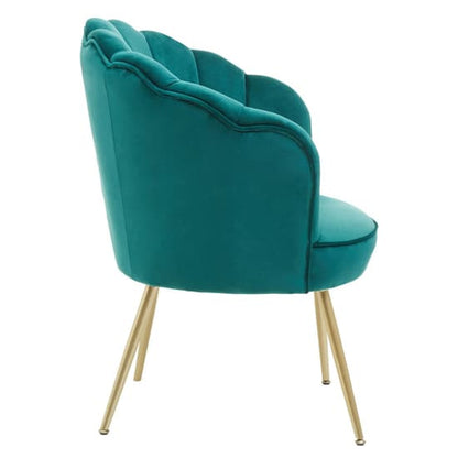 Ovaley Upholstered Velvet Accent Chair In Emerald Green