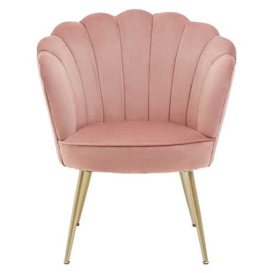 Ovaley Upholstered Velvet Accent Chair In Pink