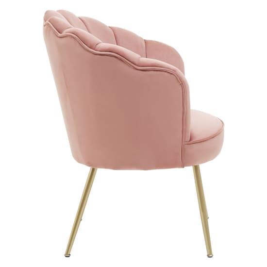 Ovaley Upholstered Velvet Accent Chair In Pink