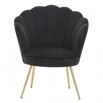 Ovaley Upholstered Velvet Accent Chair In Black