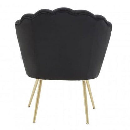 Ovaley Upholstered Velvet Accent Chair In Black