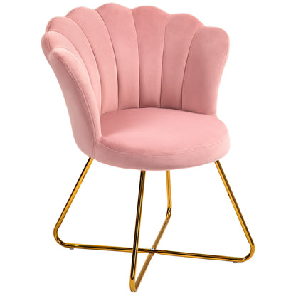 HOMCOM elvet-Feel Lotus Petal Accent Chair - Pink