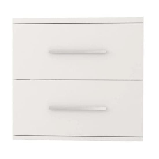 Oxnard Wooden Bedside Cabinet With 2 Drawers In Matt White