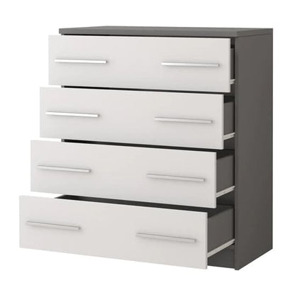 Oxnard Wooden Chest Of 4 Drawers In Matt Grey