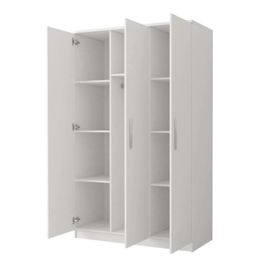 Oxnard Wooden Wardrobe With 3 Doors In Matt White