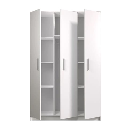 Oxnard Wooden Wardrobe With 3 Doors In Matt White