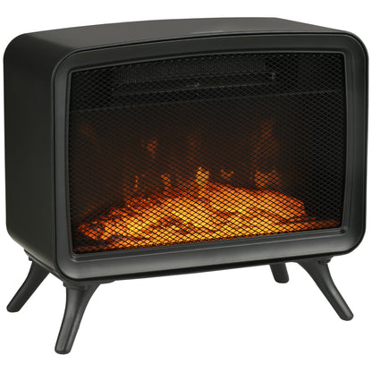 HOMCOM lectric Fireplace Stove, Freestanding or Tabletop, with LED Flame Effect, Overheating Protection, 800W/1600W