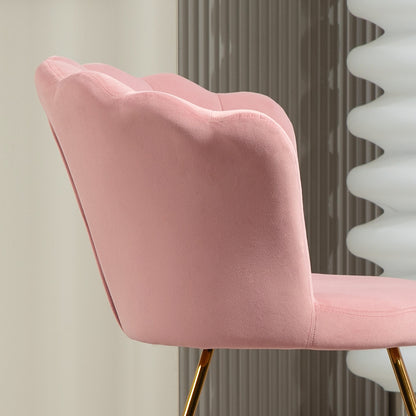 HOMCOM elvet-Feel Lotus Petal Accent Chair - Pink