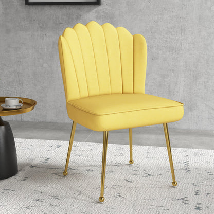 HOMCOM elvet-Feel Shell Accent Chair - Yellow