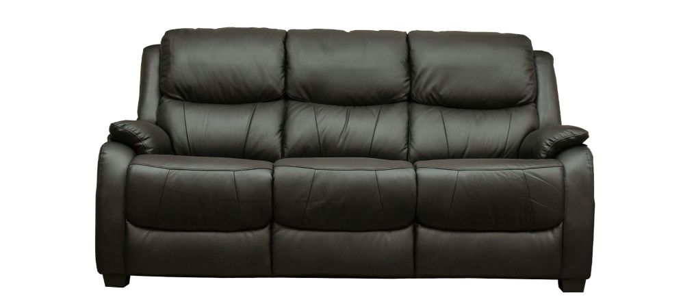 Palermo Black Leather 3-Seater Sofa with 2 Manual Reclining Armchairs - Also Available in Burgundy and Grey