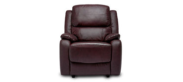 Palermo Burgundy Leather 3-Seater Sofa with 2 Manual Recliner Armchairs - Available in Black and Grey