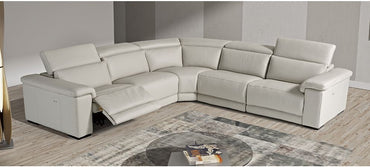 Palinuro White 2C2 Leather Electric Corner Sofa With Adjustable Headrests And Wooden Legs Newtrend Available In A Range Of Leathers And Colours 10 Yr Frame 10 Yr Pocket Sprung 5 Yr Foam Warranty