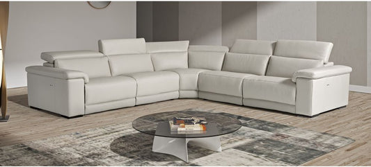 Palinuro White 2C2 Leather Electric Corner Sofa With Adjustable Headrests And Wooden Legs Newtrend Available In A Range Of Leathers And Colours 10 Yr Frame 10 Yr Pocket Sprung 5 Yr Foam Warranty