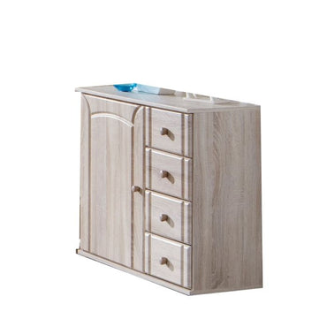 Vilma Oak 1-Door 4 Drawer Combi Storage Chest | Multi-Functional Design | Furco