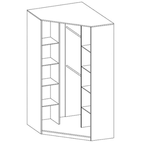 Palmer Kids Corner Wardrobe with 2 Doors in Matt White - Space-Saving Storage Solution for Children's Rooms