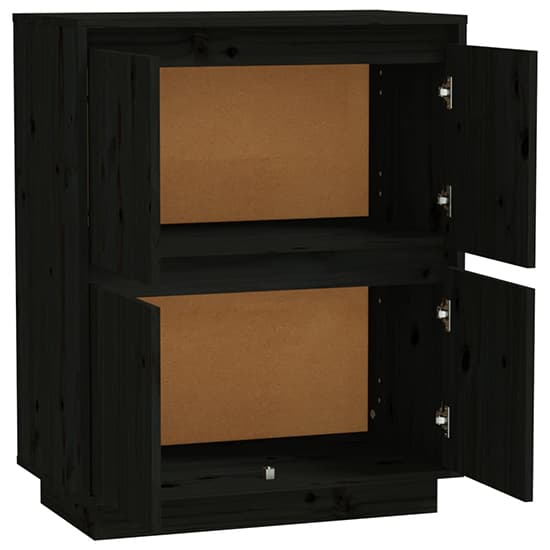 Paolo Pinewood Sideboard With 4 Doors In Black