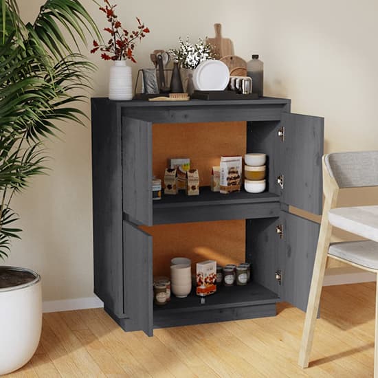 Paolo Pinewood Sideboard With 4 Doors In Grey