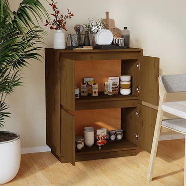 Paolo Pinewood Sideboard With 4 Doors In Honey Brown