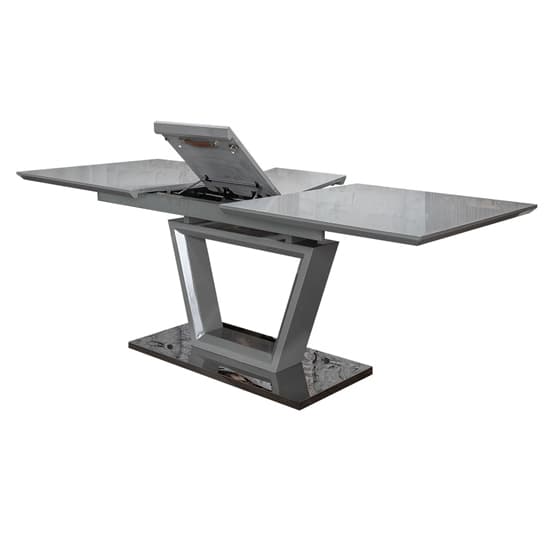 Parisa Extending High Gloss Dining Table In Grey