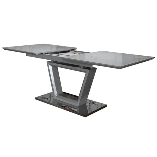 Parisa Extending High Gloss Dining Table In Grey