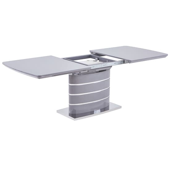 Parley Extending High Gloss Dining Table In Grey