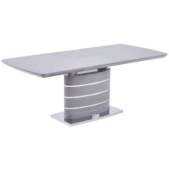 Parley Extending High Gloss Dining Table In Grey