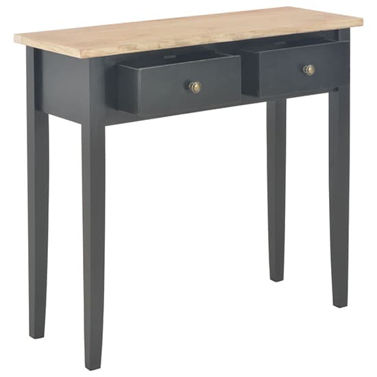 Pasgen Wooden Dressing Console Table With 2 Drawers In Black