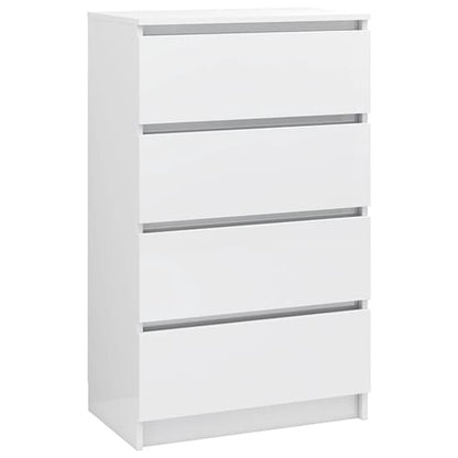 Perris High Gloss Chest Of 4 Drawers In White