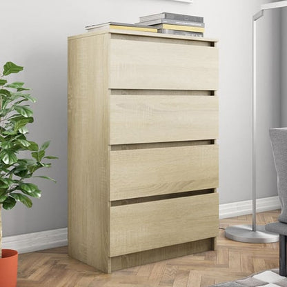 Perris Wooden Chest Of 4 Drawers In Sonoma Oak