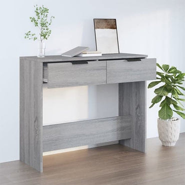 FURCO Phila Grey Sonoma Oak Console Table with 2 Drawers for Entryway and Living Room