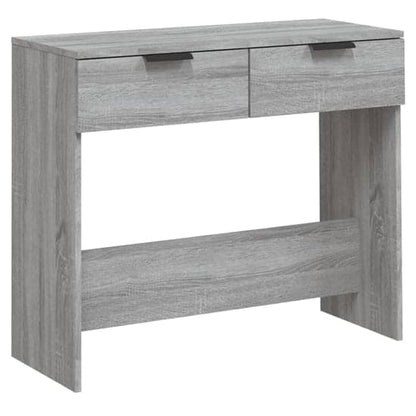 FURCO Phila Grey Sonoma Oak Console Table with 2 Drawers for Entryway and Living Room