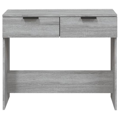 FURCO Phila Grey Sonoma Oak Console Table with 2 Drawers for Entryway and Living Room