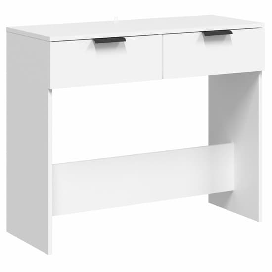 FURCO Phila White Console Table with 2 Storage Drawers for Entryway and Living Room