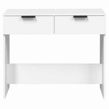 FURCO Phila White Console Table with 2 Storage Drawers for Entryway and Living Room