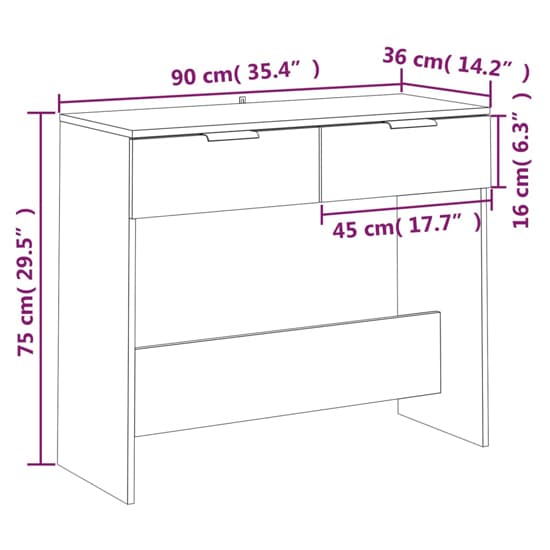 FURCO Phila White Console Table with 2 Storage Drawers for Entryway and Living Room