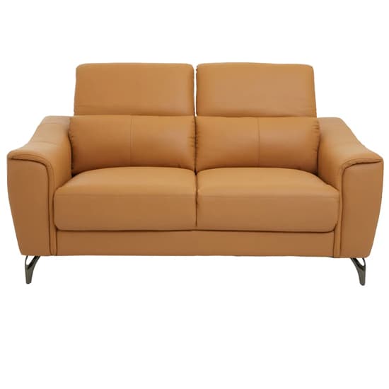 Phoenixville Faux Leather 2 Seater Sofa In Camel