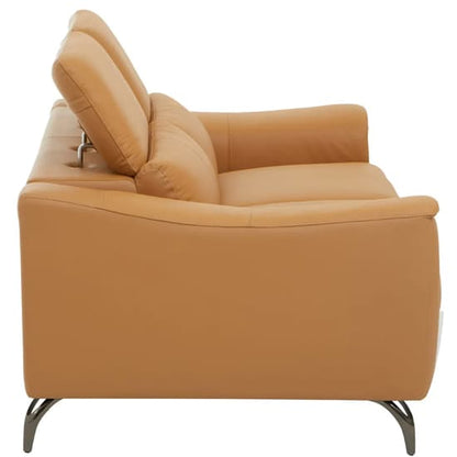 Phoenixville Faux Leather 2 Seater Sofa In Camel