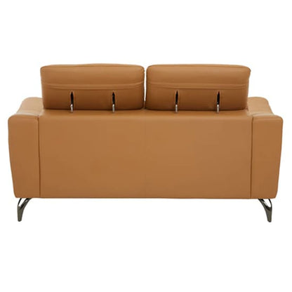 Phoenixville Faux Leather 2 Seater Sofa In Camel