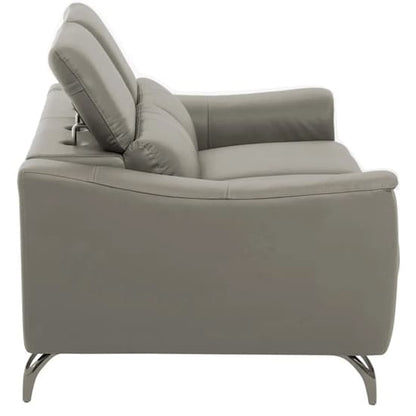 Phoenixville Faux Leather 2 Seater Sofa In Grey