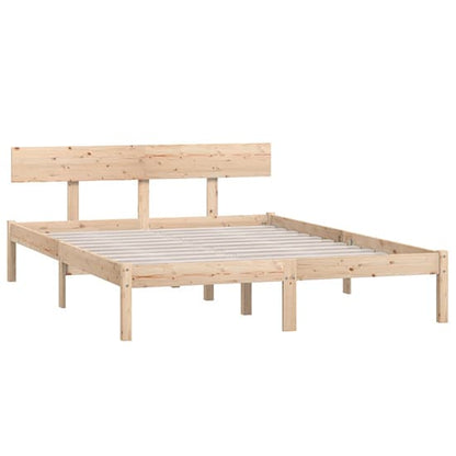 Natural Solid Pinewood Double Bed Frame for Contemporary Bedrooms