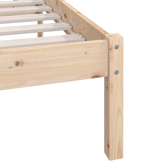 Natural Solid Pinewood Double Bed Frame for Contemporary Bedrooms