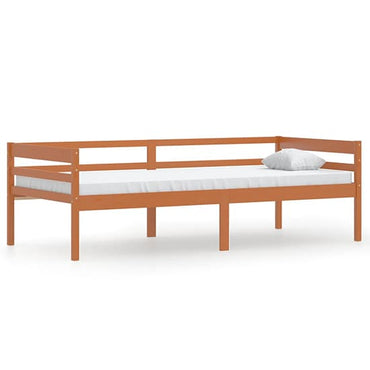 FURCO Honey Brown Pine Wood Single Day Bed with Sturdy Slats for 90 x 200 cm Mattress