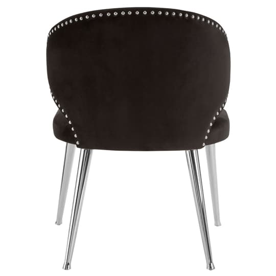 Markeb Black Velvet Dining Chair With Silver Frame In A Pair